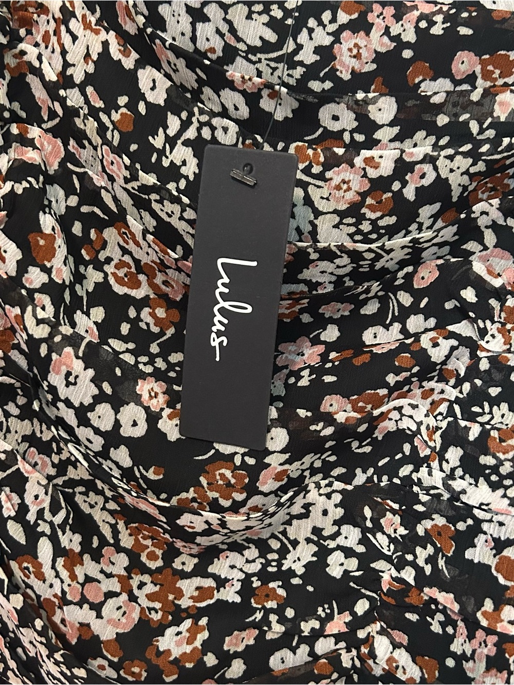 LuLus Mood Setter Black Floral Print Ruched Long Sleeve Top - Picture 3 of 9